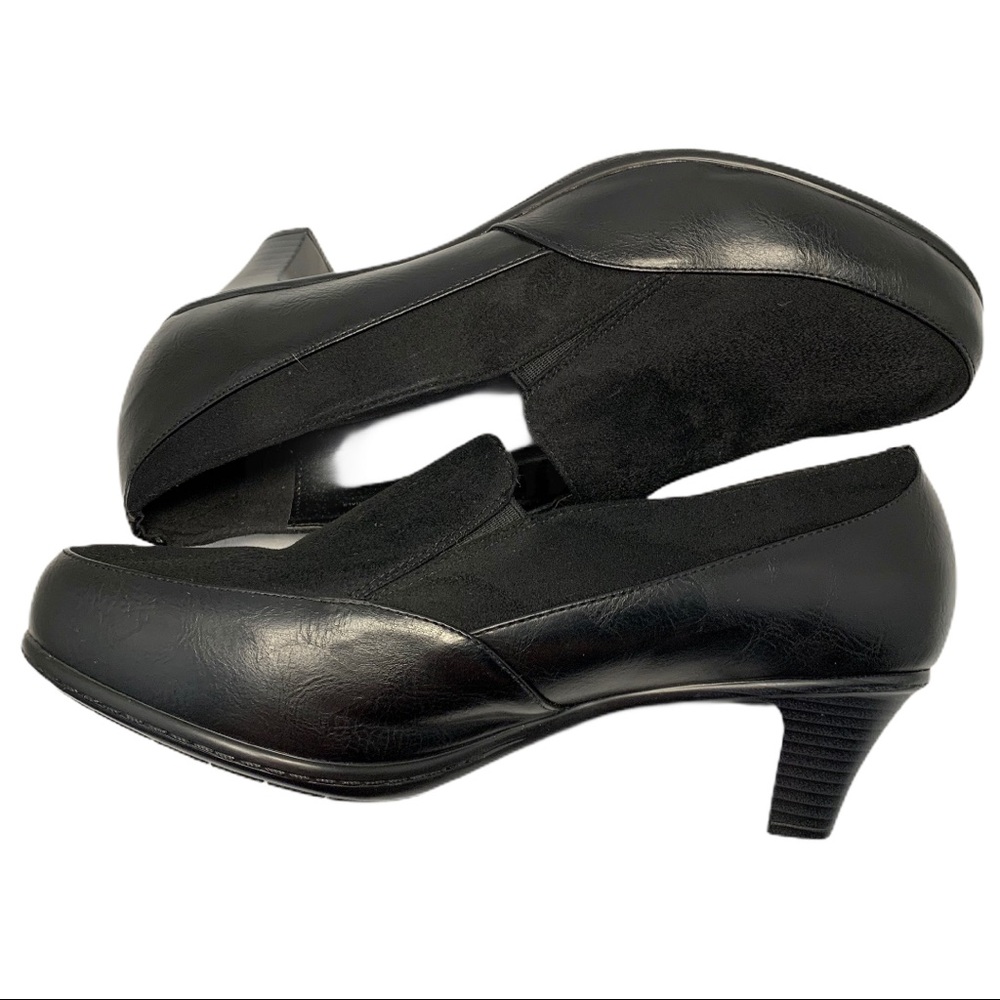 Catherines Black Slip On Loafer Heels- Size 12 W - Picture 7 of 13